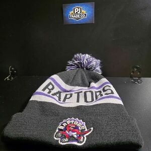 Toronto Raptors Black & Purple Pom Beanie Knit Hat